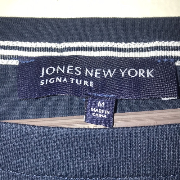 Jones New York Signature Women’s Medium Sporty Pullover Top Navy Blue - Picture 4 of 9